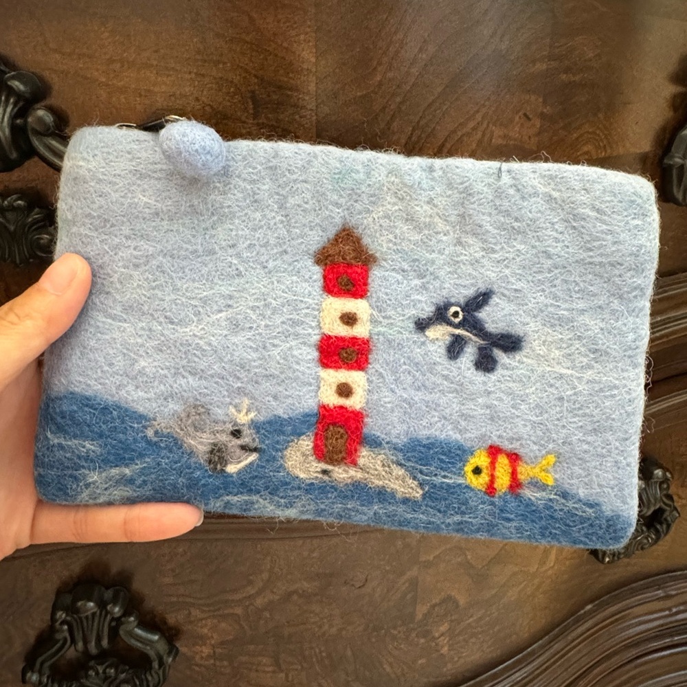 wool felt wallet, card bag, storage bag, unisex